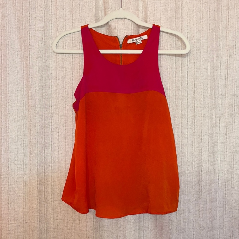 Color block hot pink orange forever 21 top